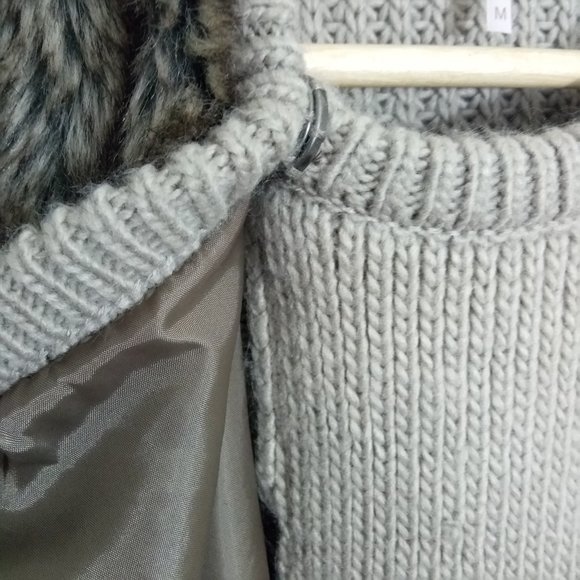 Poof Brown Waffle Knit Faux Fur Vest - Picture 7 of 8